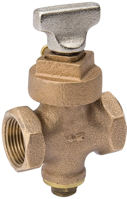B & K ProLine Series 105-903NL Stop and Drain Valve, 1/2 in Connection, FIP, 200 psi Pressure, Manual Actuator