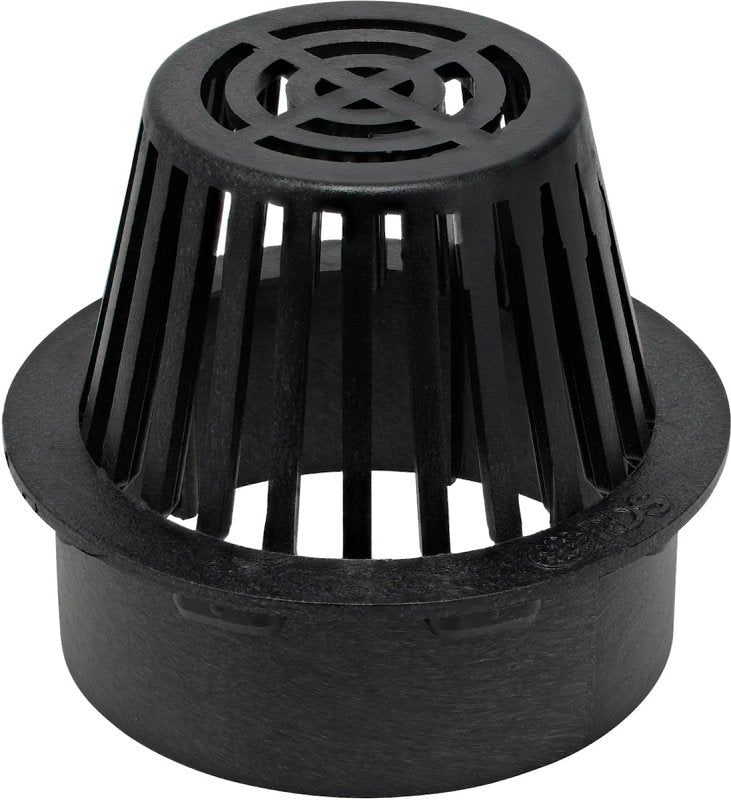 NDS 90 Atrium Grate, 3.88 in L, 3.88 in W, Round, 1/4 in Grate Opening, HDPE, Black