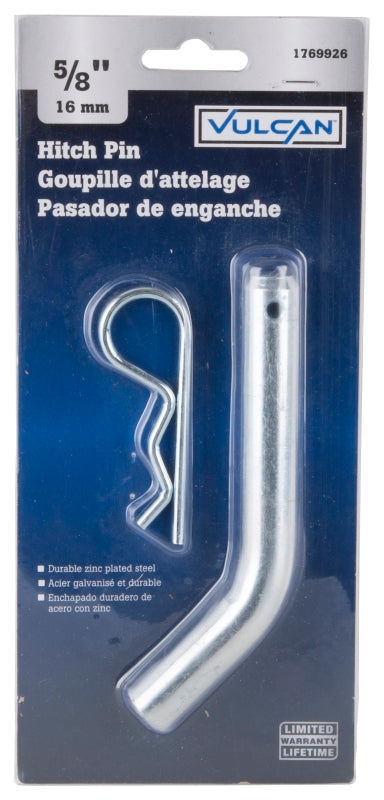 Vulcan HP-58 Hitch Pin, 5/8 in Dia Pin, 5 in OAL, Fits 2 in x 2 in Receiver, Steel, Zinc