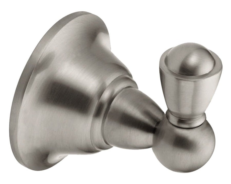 Moen Sage Series DN6803BN Robe Hook, 30 lb, 1 -Hook, Zinc, Brushed Nickel, Wall
