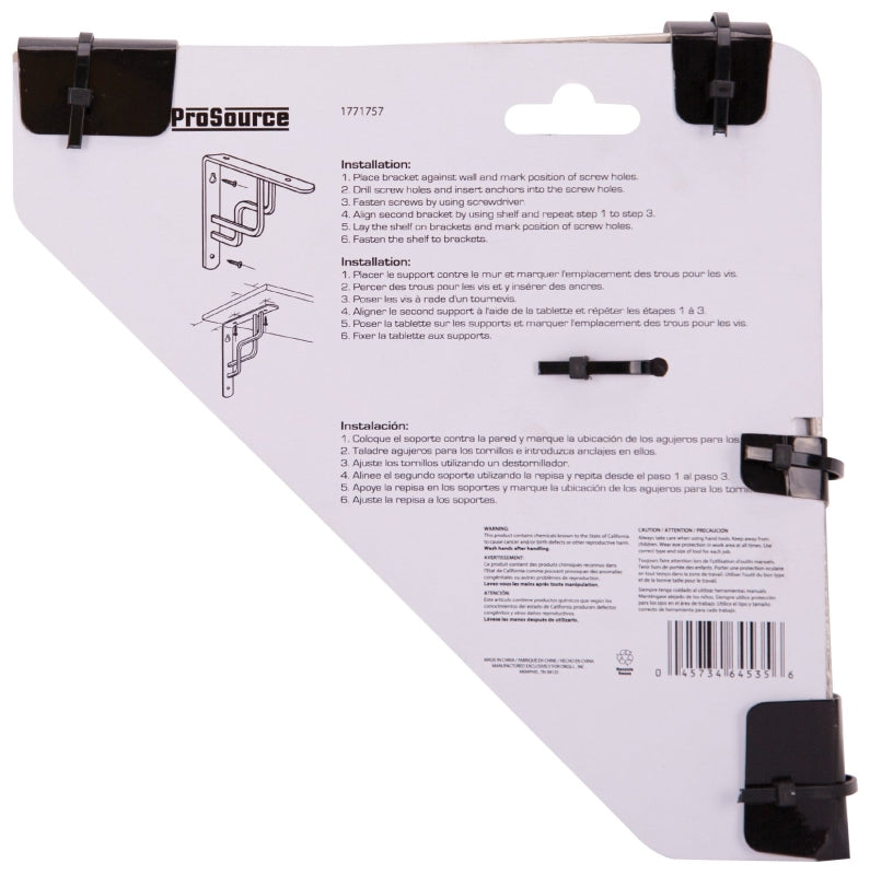 ProSource SB-035PS Contemporary and Decorative Shelf Bracket, 220 lb/Pair, 8 in L, 8 in H, Steel, Satin Nickel