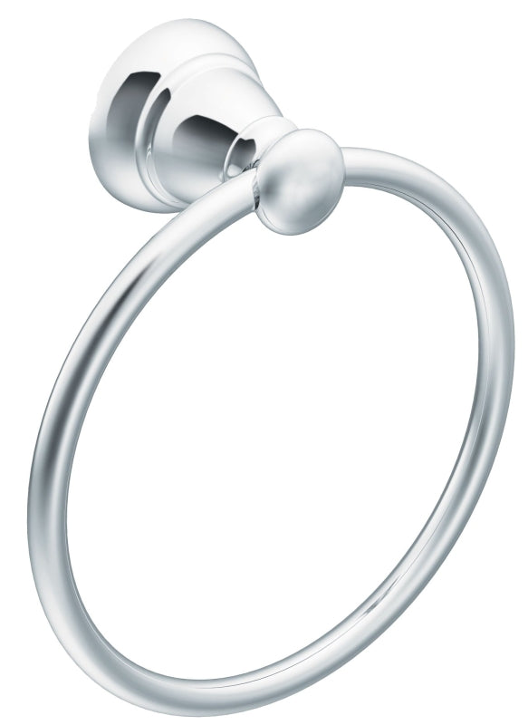 Moen Banbury Series Y2686CH Towel Ring, 6 in Dia Ring, 30 lb, Aluminum, Chrome-Plated, Wall