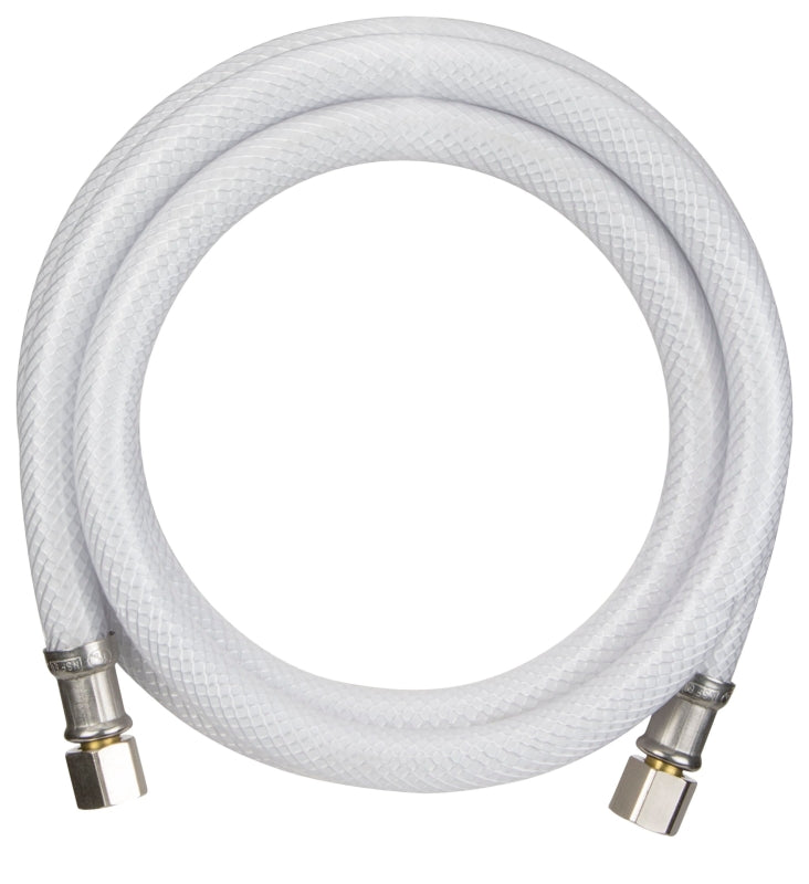 Plumb Pak PP25565 Ice Maker Supply Line, 60 in L, 1/4 in Inlet, Compression Inlet, 1/4 in Outlet, Compression Outlet