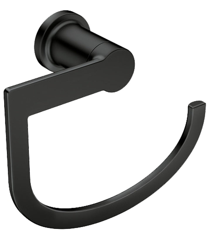 Moen RINZA Series Y1186BL Hand Towel Bar, 6-5/8 in Dia Ring, Zinc, Matte, Wall Mounting