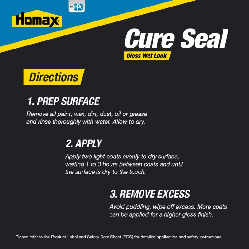 Homax Cure Seal Gloss Clear Water-Based Sealer 1 gal, Pack of 4
