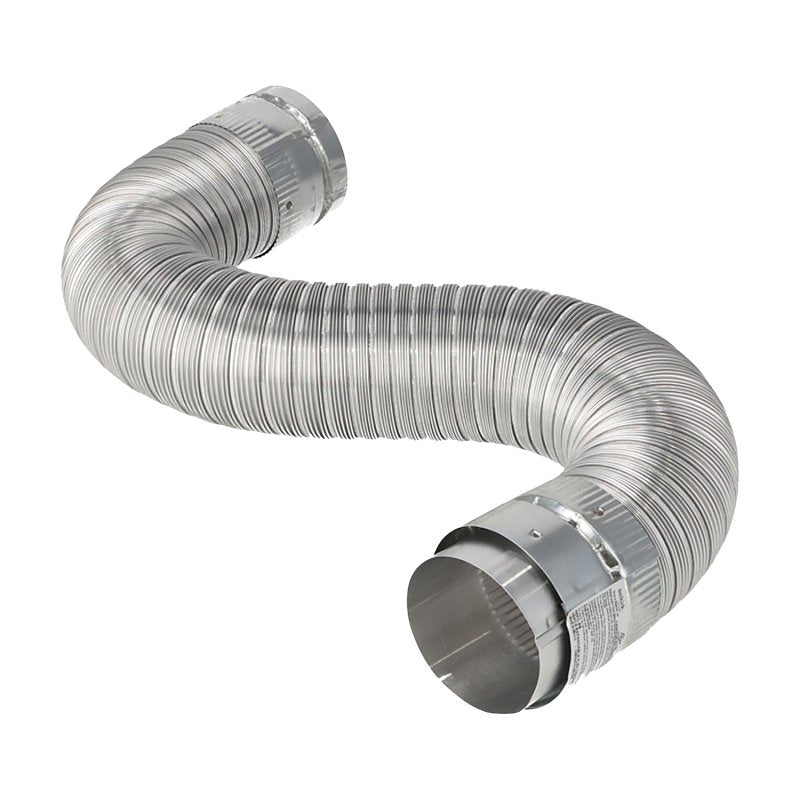 Selkirk 4EFC-5S Expandable Flexible Gas Vent Connector, 60 in OAL, Aluminum/Steel, Silver, Galvanized