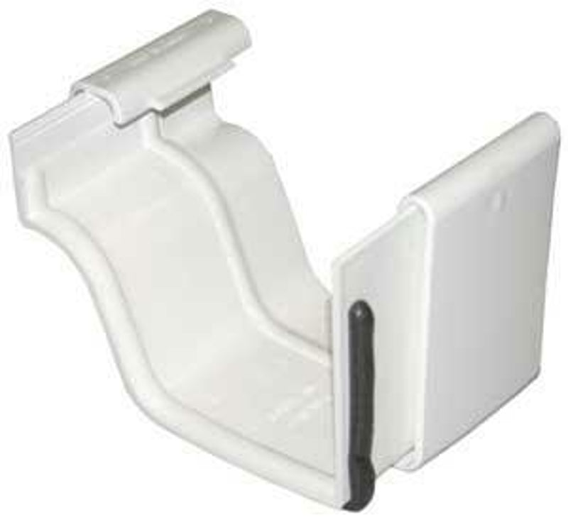 Euramax TUFFFLO M0608 Gutter Connector, 5 in Gutter, K-Style Gutter, Vinyl, White