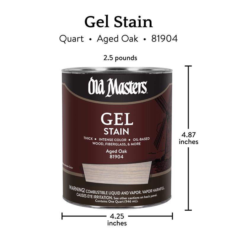 Old Masters Semi-Transparent Aged Oak Oil-Based Alkyd Gel Stain 1 qt