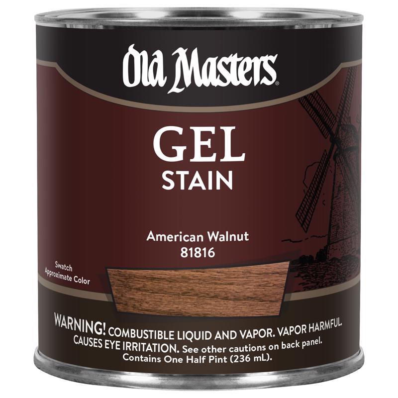 Old Masters Semi-Transparent American Walnut Oil-Based Alkyd Gel Stain 1/2 pt, Pack of 6