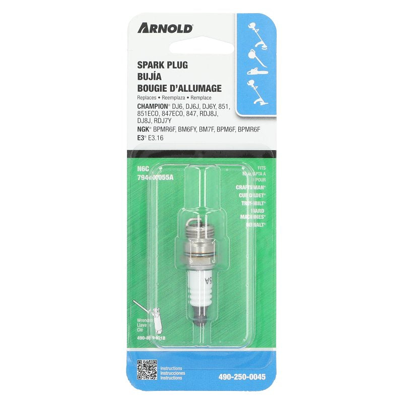 NGK BM6F Standard Spark Plug, 14 mm Dia Thread, 5/8 in Hex