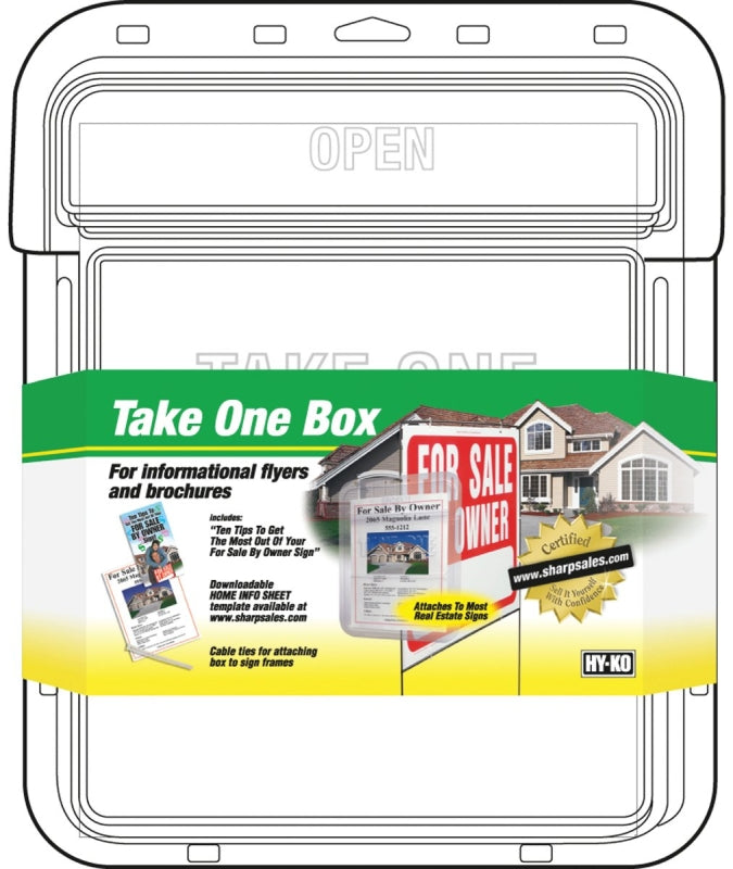 Hy-Ko 22131 Single-Sided Take One Flyer Box, Plastic, Clear, Pack of 3