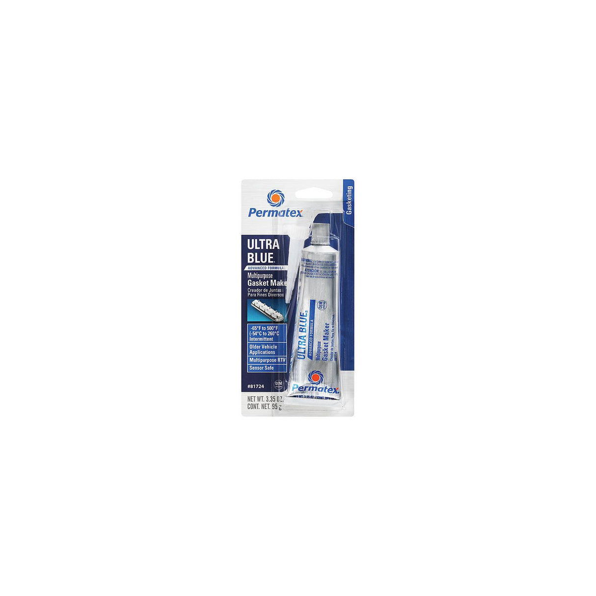 Permatex 81724 Ultra Blue Multipurpose RTV Silicone Gasket Maker, 3.35 oz.