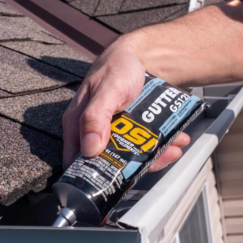 OSI GS121 White Synthetic Rubber Gutter and Seam Sealant 5 oz, Pack of 24