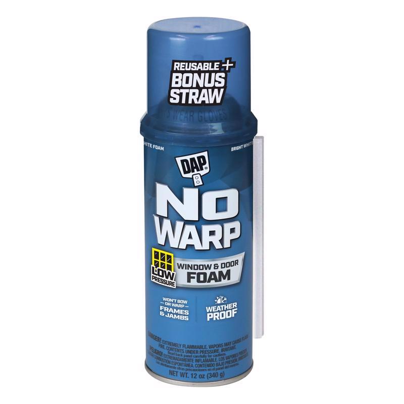 Touch 'n Foam No Warp White Polyurethane Window and Door Foam Sealant 12 oz, Pack of 12