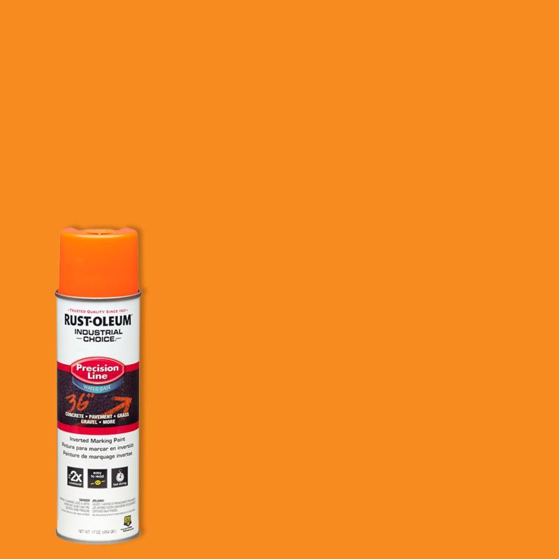 Rust-Oleum Industrial Choice Fluorescent Orange Inverted Marking Paint 17 oz, Pack of 6