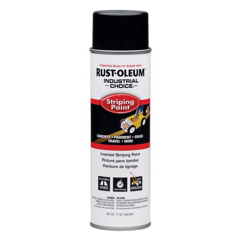 Rust-Oleum 1677838 Inverted Marking Spray Paint, Flat/Matte, Black, 18 oz, Can, Pack of 6
