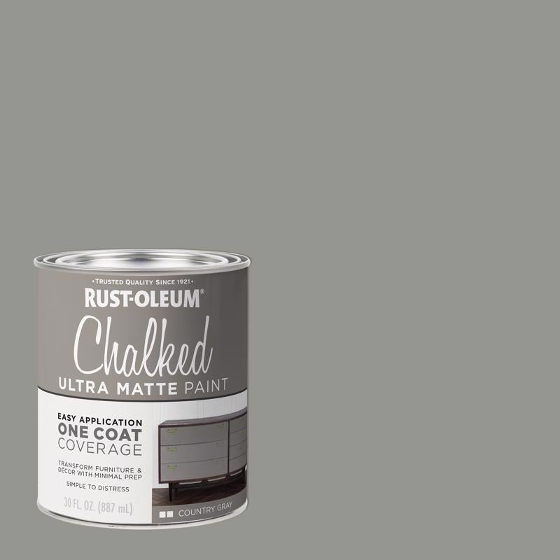 Rust-Oleum Chalked Ultra Matte Country Gray Water-Based Acrylic Chalk Paint 30 oz, Pack of 2