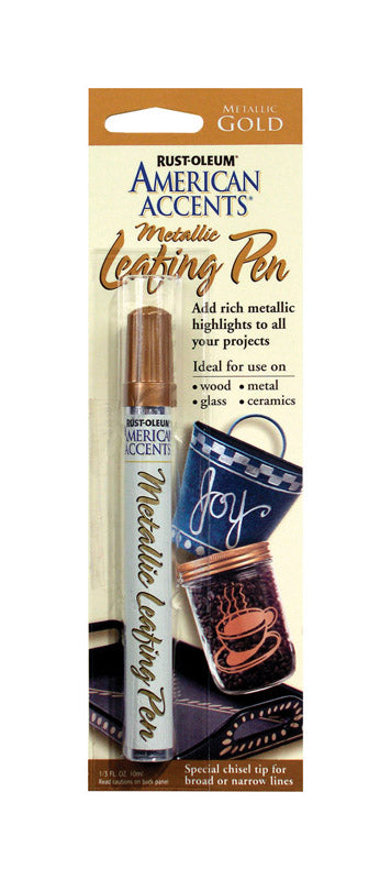 Rust-Oleum American Accents Metallic Gold Leafing Pen Exterior and Interior 0.33 oz, Pack of 6