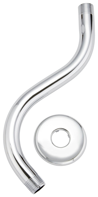 Plumb Pak PP825-191 Shower Arm With Flange, 11-1/4 in L, Stainless Steel, Polished Chrome, S