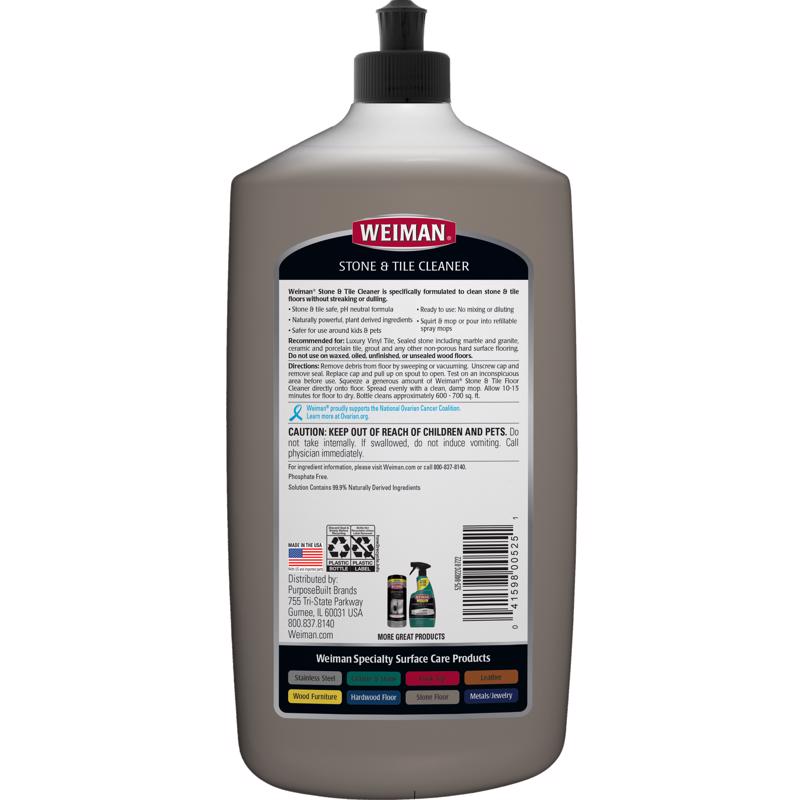 Weiman Citrus Scent Stone and Tiler Cleaner 32 oz Liquid, Pack of 6