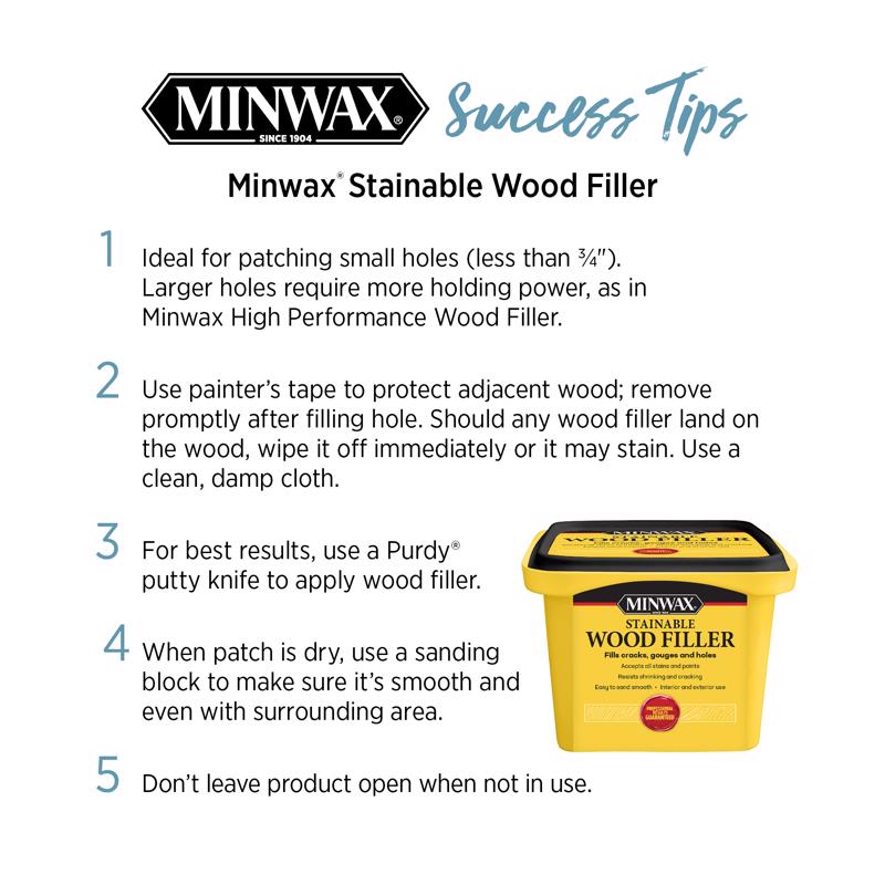 Minwax Stainable Natural Wood Filler 16 oz
