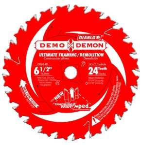 Diablo Demo Demon Amped D0624DA Circular Saw Blade, 6-1/2 in Dia, 5/8 in Arbor, 24-Teeth