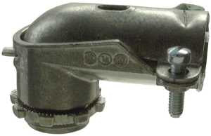 Halex 11005B Flex Connector, 1/2 in, 90 deg Angle, Zinc, 25/BX