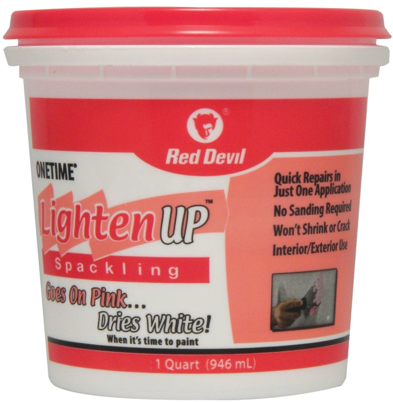 Red Devil 0574 Spackling Compound, Oil, Water Base, White, 1 qt Tub