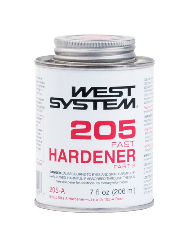 West System 205 Hardener High Strength Epoxy Clear Fast Hardener Curing Agent 7 oz, Pack of 4