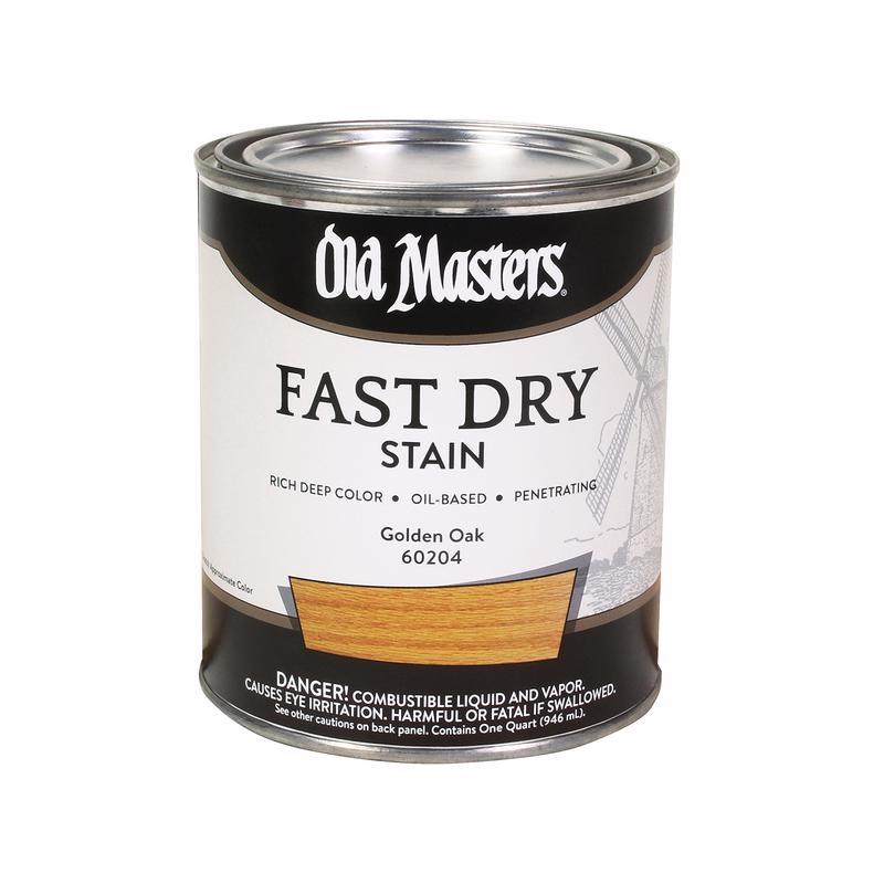 Old Masters Professional Semi-Transparent Satin Golden Oak Oil-Based Alkyd Fast Dry Wood Stain 1 qt, Pack of 4