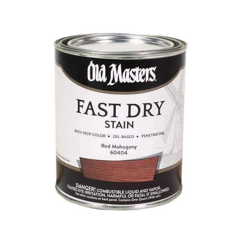 Old Masters Professional Semi-Transparent Red Mahogany Oil-Based Alkyd Fast Dry Wood Stain 1 qt, Pack of 4