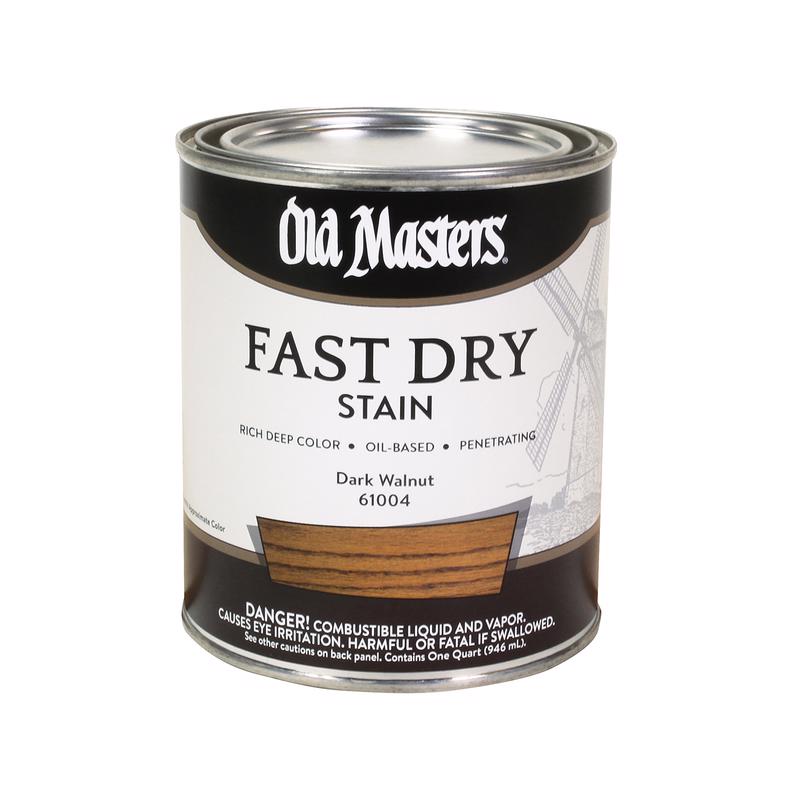 Old Masters Semi-Transparent Dark Walnut Oil-Based Alkyd Fast Dry Wood Stain 1 qt, Pack of 4