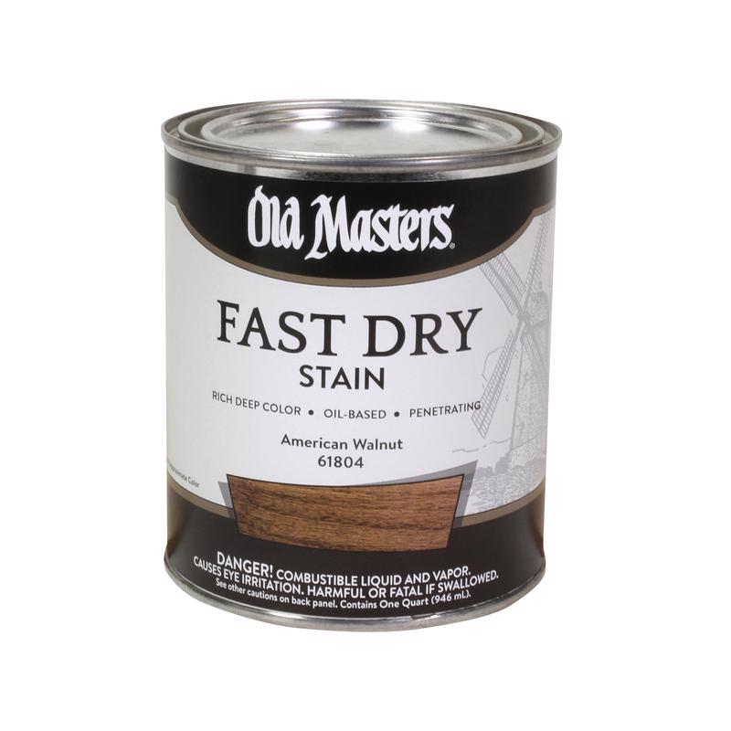 Old Masters Professional Semi-Transparent American Walnut Oil-Based Alkyd Fast Dry Wood Stain 1 qt, Pack of 4