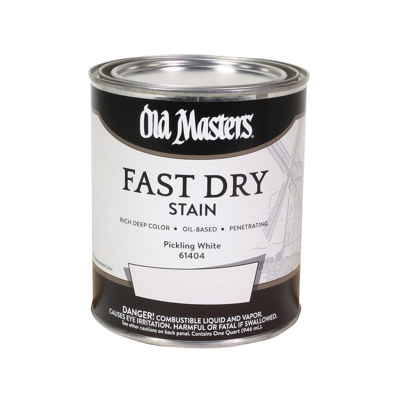 Old Masters Semi-Transparent Pickling White Oil-Based Alkyd Fast Dry Wood Stain 1 qt, Pack of 4