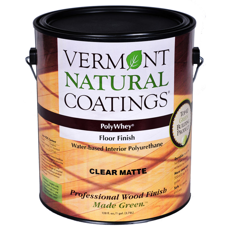 Vermont Natural Coatings PolyWhey Matte Clear Water-Based Floor Finish 1 gal, Pack of 4