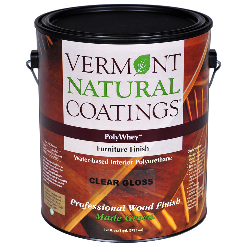 Vermont Natural Coatings PolyWhey Gloss Clear Water-Based Furniture Finish 1 gal, Pack of 4