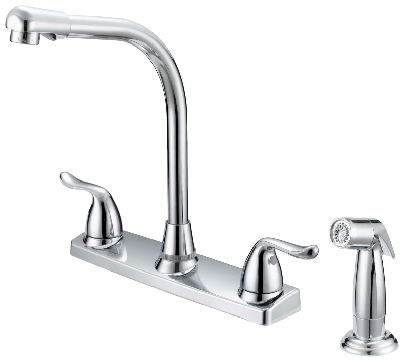 Boston Harbor F8F10036CP Kitchen Faucet, 1.8 gpm, 2-Faucet Handle, 4-Faucet Hole, Metal/Plastic, Chrome, Deck Mounting