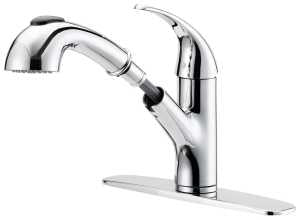 Boston Harbor FP4A4079CP Kitchen Faucet, 1.8 gpm, 1-Handle, 1, 3-Faucet Hole, Metal/Plastic, Chrome, Deck