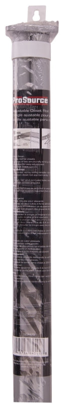 ProSource 21013ZCX-PS Adjustable Closet Rod, 30 to 48 in L, Steel, Silver