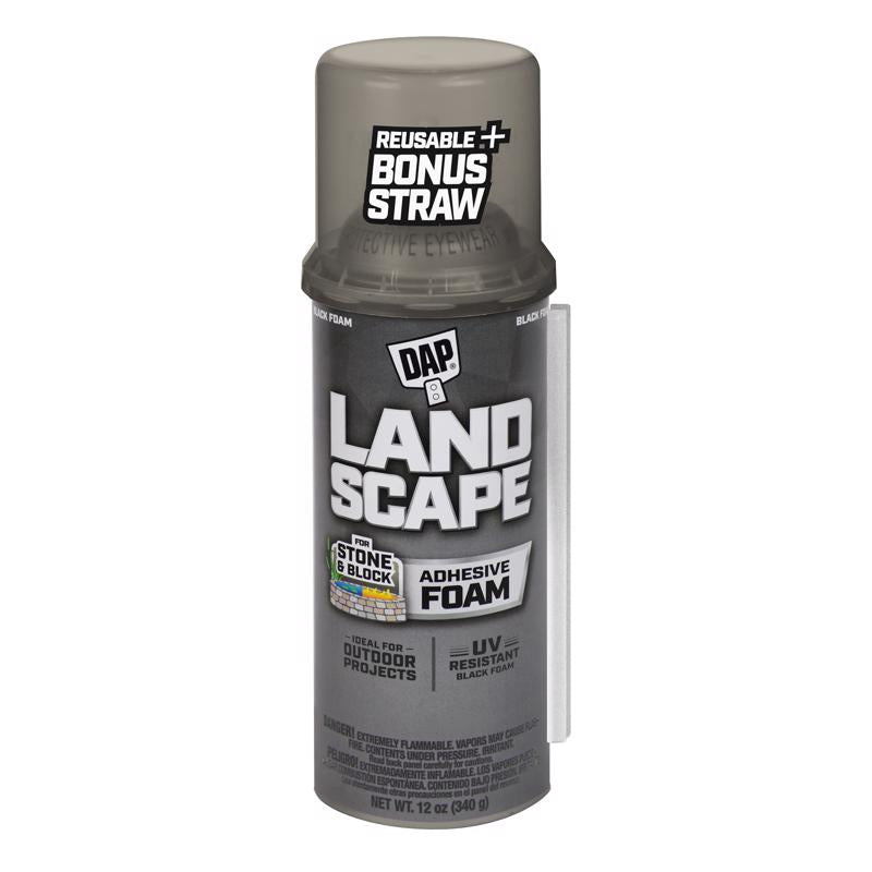 Touch 'n Foam Landscape Black Polyurethane Foam Filler/Adhesive 12 oz, Pack of 12
