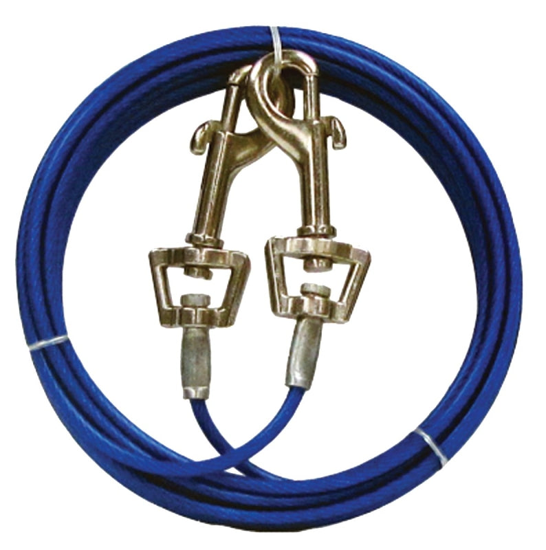 Guardian Gear Q232000099 Pet Tie-Out Belt with Twin Swivel Snap, 20 ft L Belt/Cable, For: Medium Dogs Up to 35 lb