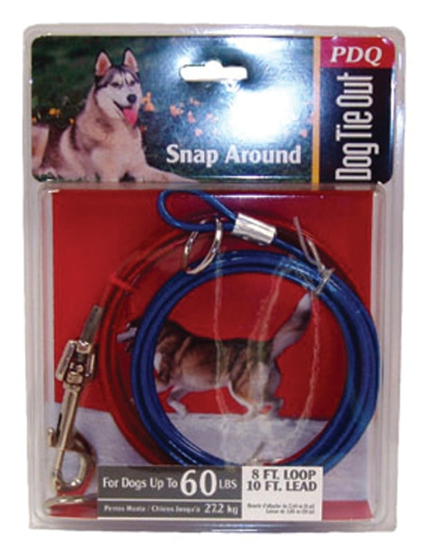 Guardian Gear Q251500099 Pet Tie-Out Belt, 10 ft L Belt/Cable, For: Large Dogs Up to 60 lb