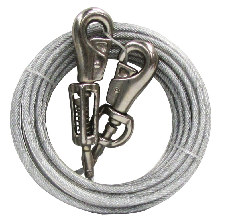 Guardian Gear Q5730SPG99 Tie-Out with Spring, 30 ft L Belt/Cable, For: Extra Large Dogs Up to 125 lb
