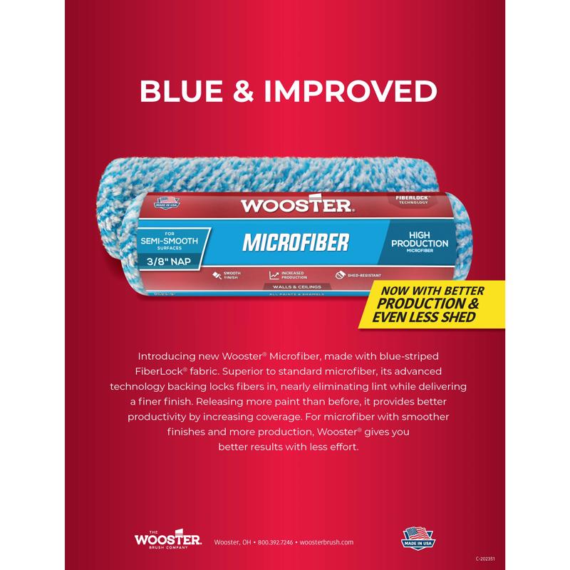 Wooster Microfiber 14 in. W X 9/16 in. Paint Roller Cover 1 pk