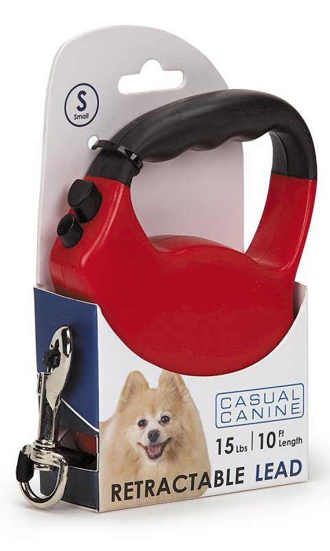 Casual Canine 11610 10 83 Belt Retractable Lead, 10 ft L, Red, Fastening Method: Snap Hook, S Breed