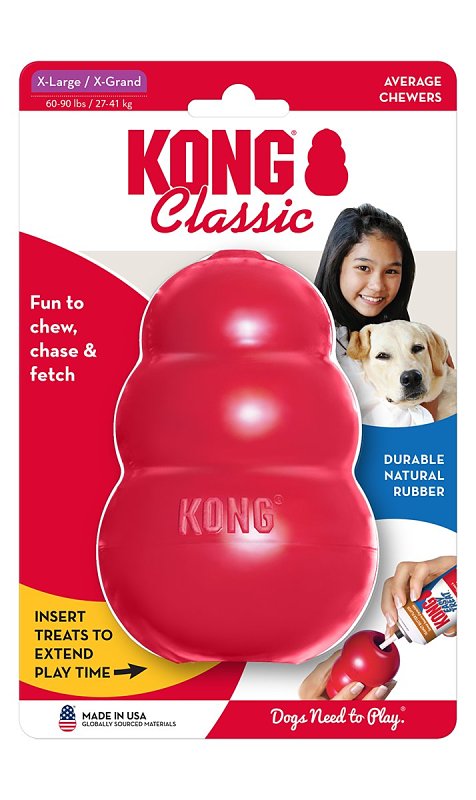 Kong Classic KXL Dog Toy, L/XL, Chew, Classic, Rubber, Red