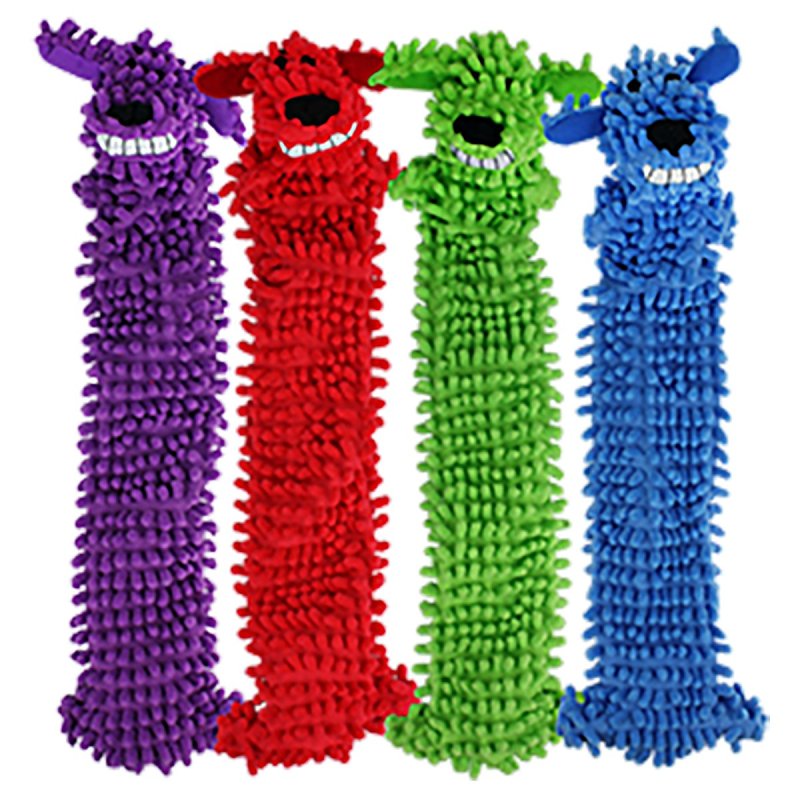 Boss Pet MP27483 Dog Toy, 12 in, Floppy Lightweight Loofa Dog, Assorted