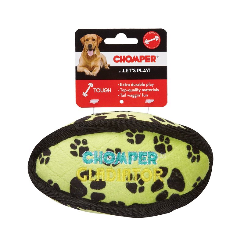 Chomper Gladiator Series WB11506 Dog Toy, L, Plush, Tuff Football, Nylon, Assorted