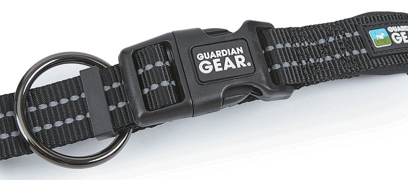 Guardian Gear ZA0006 16 30 Dog Collar, O-Ring Link, 16 to 30 in L Collar, Nylon, Jet Black