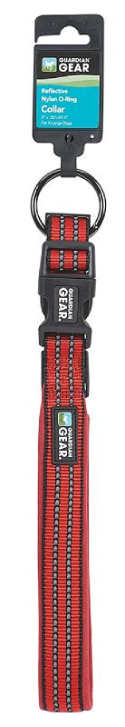 Guardian Gear ZA0006 16 83 Dog Collar, O-Ring Link, 16 to 83 in L Collar, Nylon, True Red